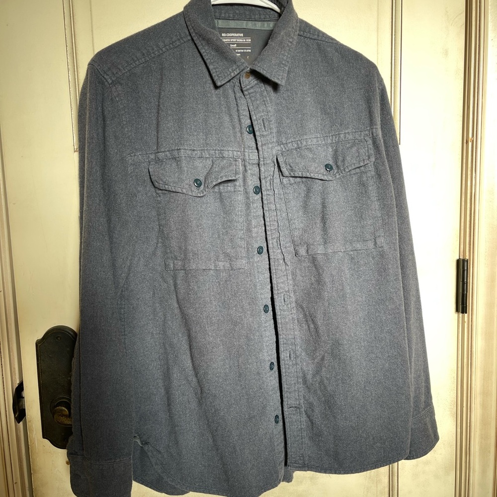 REI Wallace Lake Flannel Men’s Small Blue Nights Heather